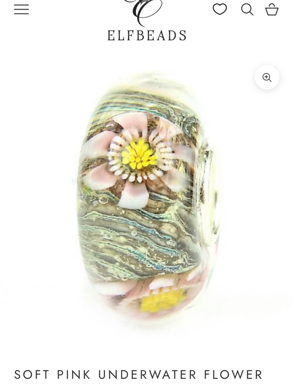 Elfbeads Soft Pink Under Water Flower - Picture 5 of 5